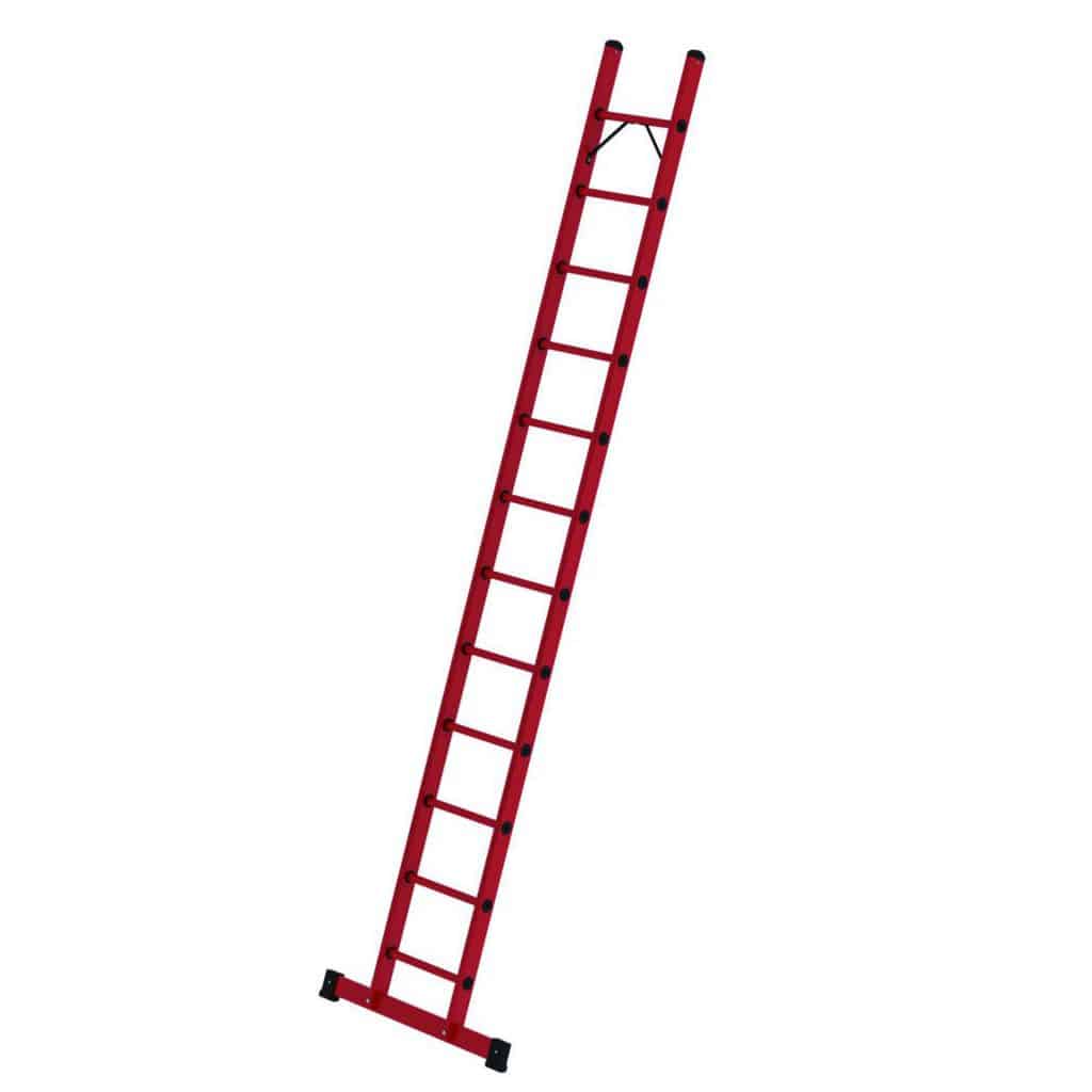 Günzburger - Sprossen-Anlegeleiter GFK mit Traverse — Anlegeleiter-Typ: Anlegeleiter 1-teilig, Anzahl Sprossen:: 12