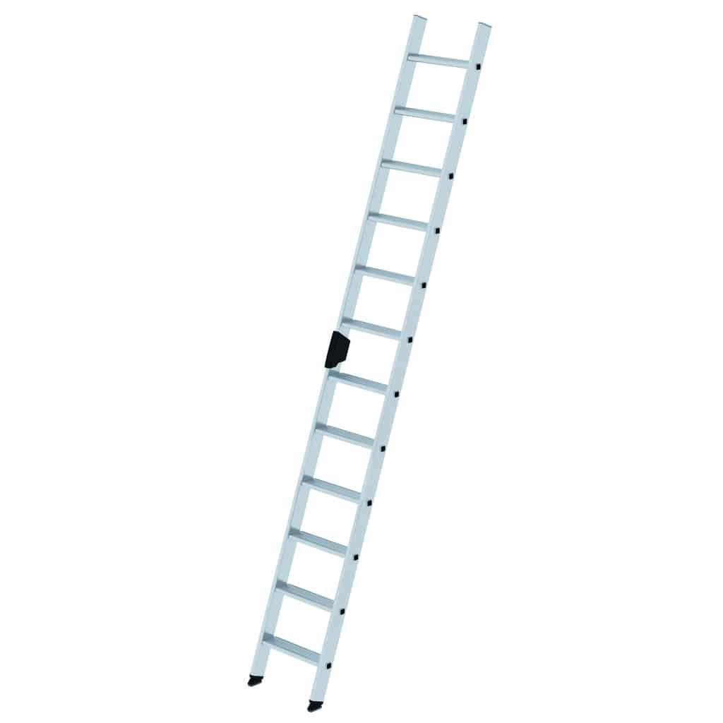 - Stufen-Anlegeleiter ohne Traverse – 80 mm tiefe, geriffelte Stufen