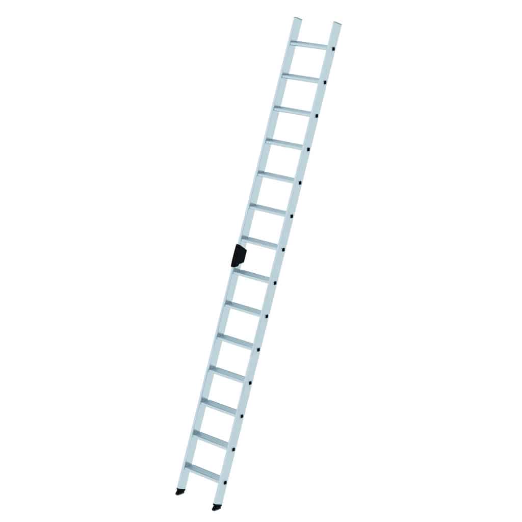 - Stufen-Anlegeleiter ohne Traverse – 4-fach gebördelte Stufen-/Holmverbindung