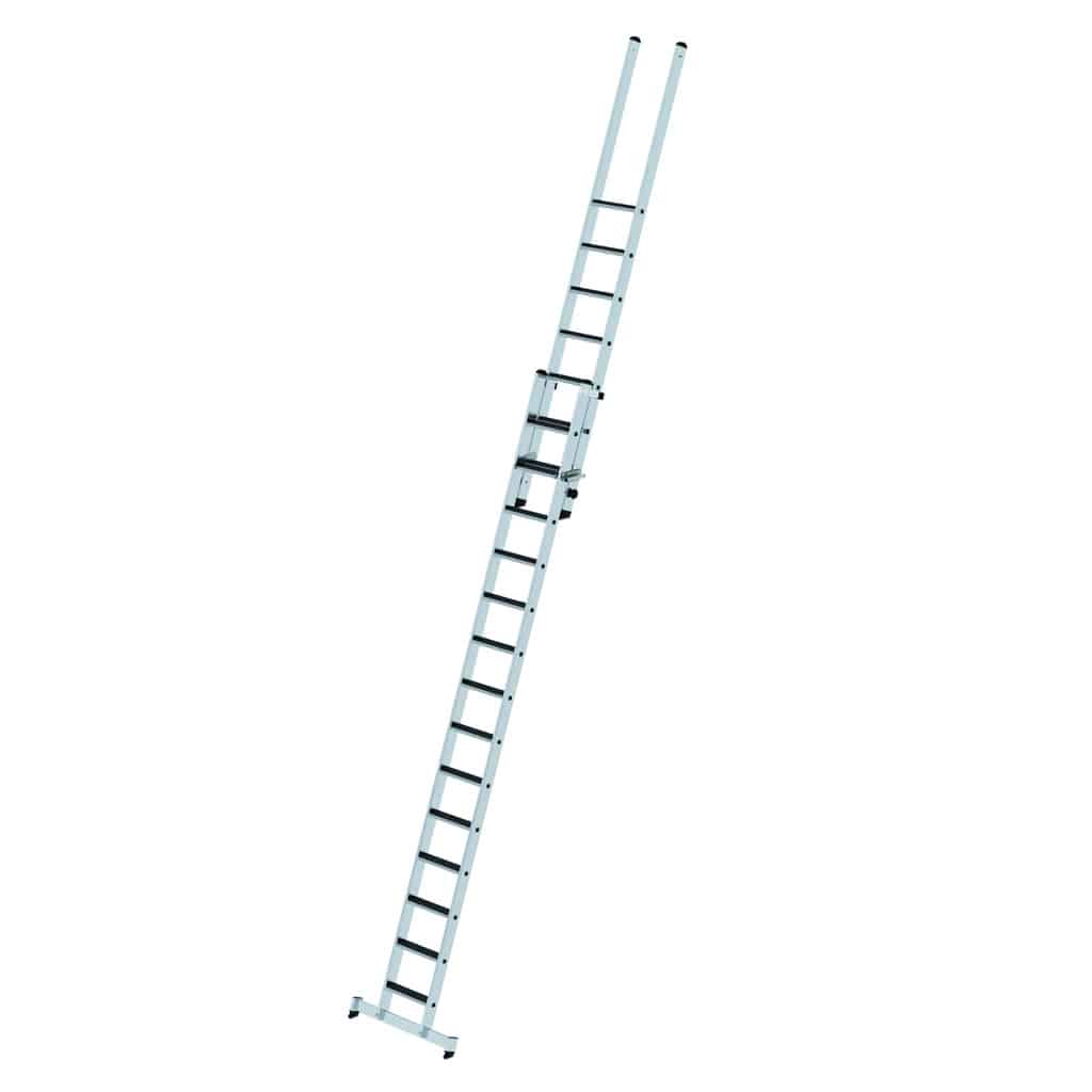 - Stufen-Schiebeleiter 2-teilig mit nivello-Traverse und clip-step R 13 – 80 mm tiefe, geriffelte Stufen