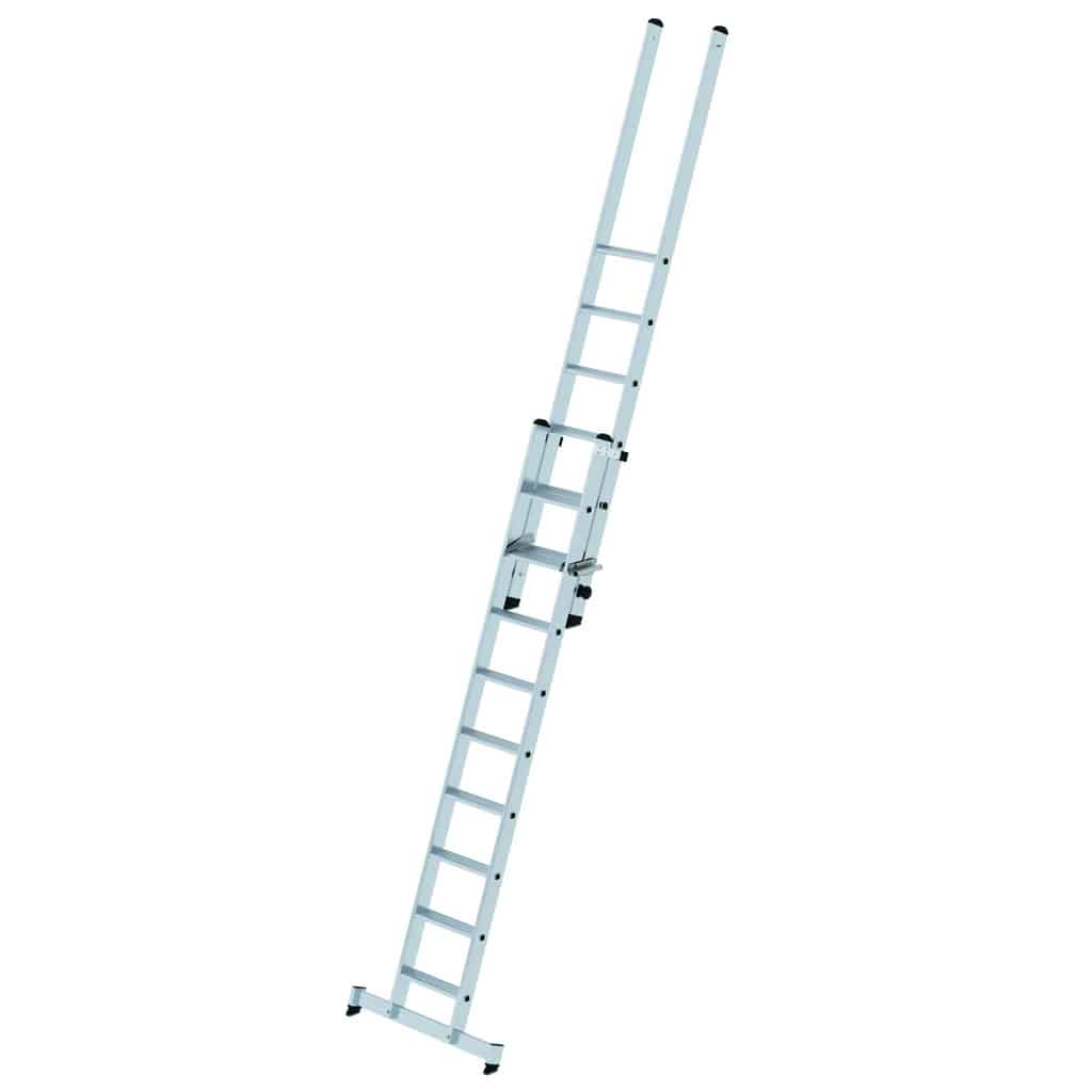 - Stufen-Schiebeleiter 2-teilig mit nivello-Traverse – Stufen-Schiebeleiter 2-teilig aus Aluminium