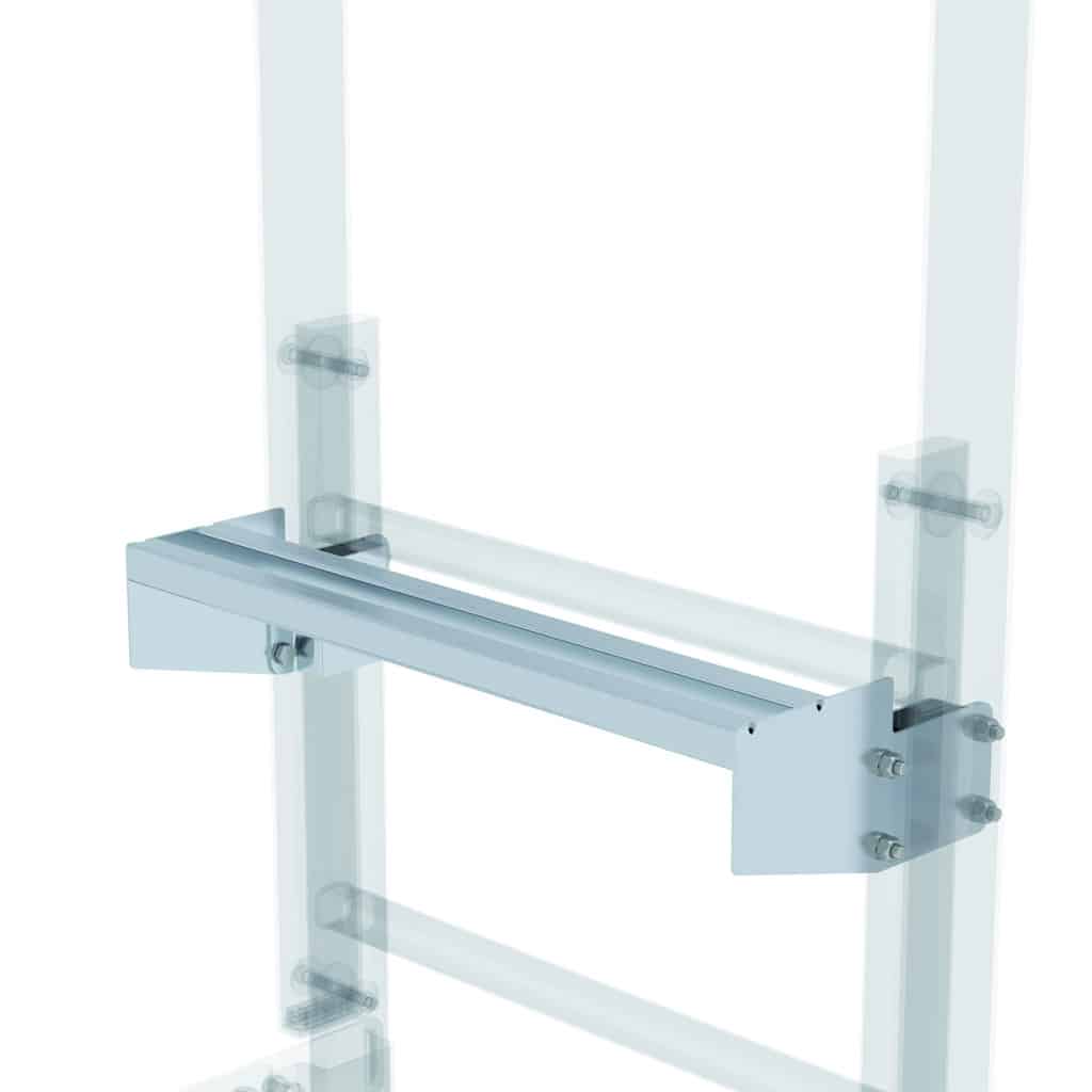 - Ausstiegstritt Alu blank 520x100-300mm – Zur Verbreiterung der obersten Sprosse