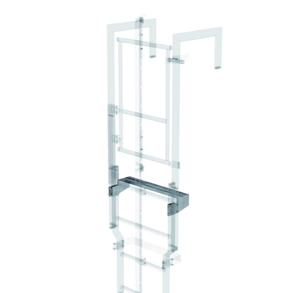 - Ausstiegstritt Stahl-verzinkt 620x100-300mm – Zur Verbreiterung der obersten Sprosse