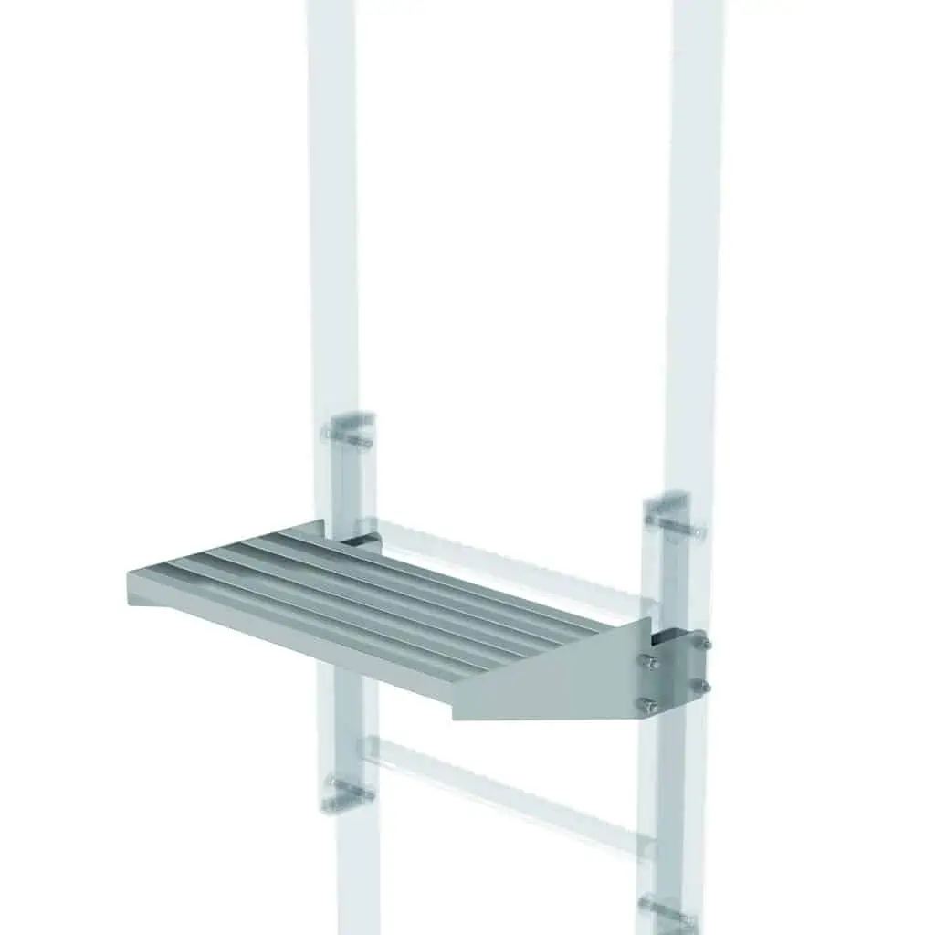 - Ausstiegstritt Edelstahl 520x100-300mm – Bestehend aus geriffelten Sprossen