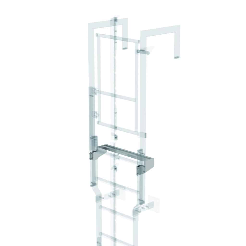 - Ausstiegstritt Edelstahl 620x100-300mm – Zur Verbreiterung der obersten Sprosse