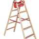 euroline Holz-Sprossenstehleiter mit Comfort-Breitsprosse und Eimerhaken — Einsatzbereich: Heimwerker & Handwerk…