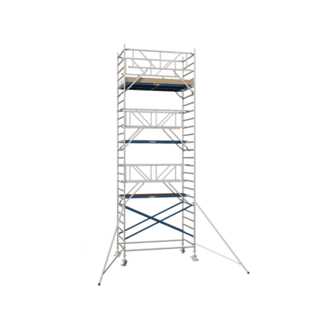 Hochwertiges Fahrgerüst mit 135er Dickerchen-System, inklusive 2 Wand-Auslegern, ideal für professionelle Bau- und Renovierungsarbeiten.