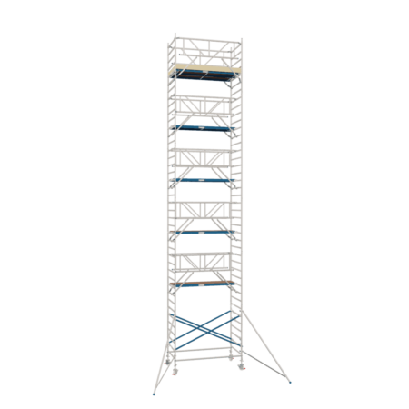 Hochwertiges Fahrgerüst mit 135er Dickerchen, Smart-Art, 190 x 135 cm, ideal für professionelle Bau- und Renovierungsarbeiten, inklusive Wand-Ausleger für flexible Einsatzmöglichkeiten.