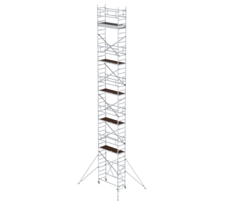 Hochwertiger Baugerüstturm aus Aluminium, ideal für Arbeiten in der Höhe, leicht zu transportieren und zu montieren, perfekt für professionelle Bau- und Renovierungsprojekte.