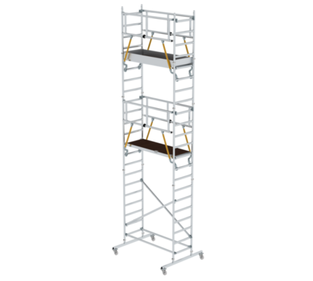 Hochwertiger Rollgerüstturm für sichere Arbeiten in der Höhe, ideal für Bau, Renovierung und Wartung. Leicht zu transportieren und stabil, perfekt für professionelle Handwerker und Heimwerker.
