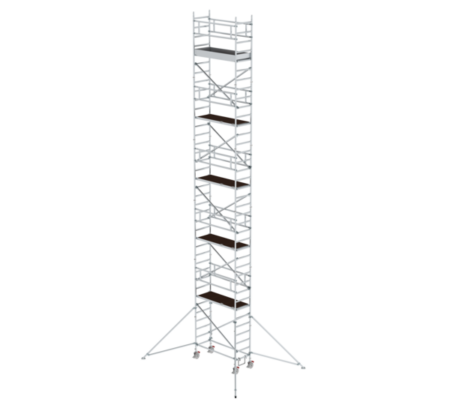 Hochwertiger Baugerüstturm aus Aluminium, ideal für Arbeiten in der Höhe, stabil und leicht zu transportieren. Perfekt für Renovierungen, Fassadenarbeiten und Bauprojekte.