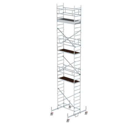Hochwertiges Aluminiumgerüst für professionelle Bau- und Renovierungsarbeiten, leicht, stabil und flexibel einsetzbar. Perfekt für den sicheren Zugang in der Höhe.