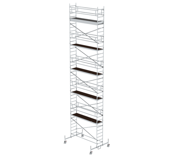 Hochwertiges Aluminiumgerüst, ideal für Bau- und Renovierungsarbeiten, bietet sichere Plattformen und stabile Konstruktion für verschiedene Höhen.