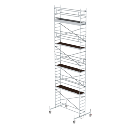 Hochwertige mobile Gerüsttreppe aus Aluminium, ideal für Baustellen und Wartungsarbeiten, bietet sichere Aufstiegshilfe und stabile Plattformen für effizientes Arbeiten.