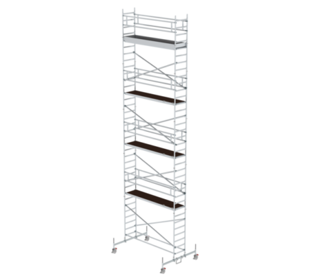 Hochwertiger Aluminium-Gerüstturm für professionelle Bau- und Renovierungsarbeiten, leicht, stabil und flexibel einsetzbar, ideal für den sicheren Zugang in der Höhe.
