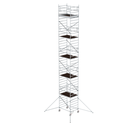 Hochwertiger Baugerüstturm aus Aluminium, ideal für professionelle Bau- und Renovierungsarbeiten, bietet stabile Plattformen und sichere Arbeitsbedingungen.