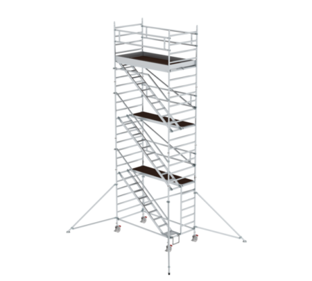 Mobile Rollgerüste für sichere Arbeiten in der Höhe, ideal für Bau, Renovierung und Wartung. Leicht, stabil und flexibel einsetzbar, mit rutschfesten Rollen für einfache Mobilität.