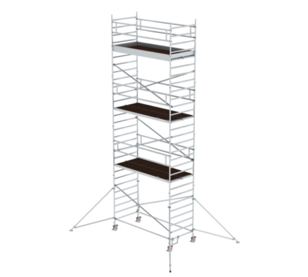 Hochwertiges Gerüst mit Treppe, ideal für Bau- und Renovierungsarbeiten, bietet sichere Plattformen und stabile Konstruktion für professionelle Nutzung.