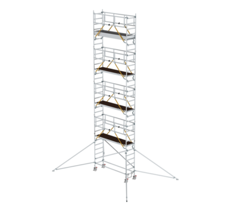 Hochwertiges Rollgerüstturm für professionelle Bau- und Renovierungsarbeiten, flexibel einsetzbar und stabil für sichere Arbeit in der Höhe.