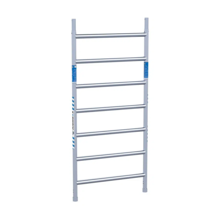 Hochwertiges vertikales Rollgerüst mit mehreren Sprossen, ideal für Bau- und Renovierungsarbeiten, robust und leicht zu handhaben.