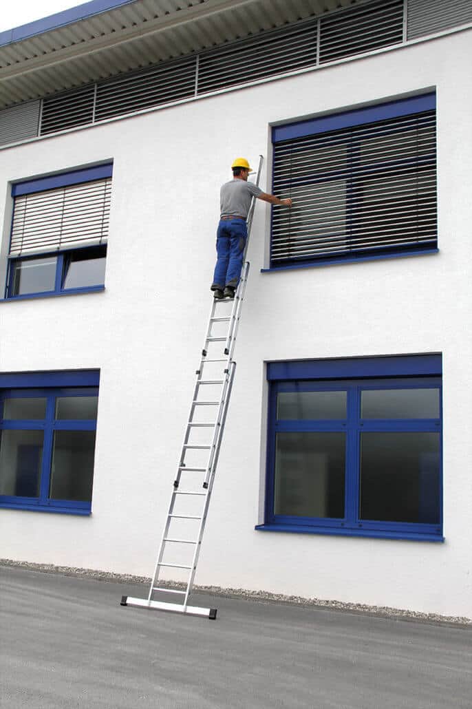Günzburger Steigtechnik Alu Schiebeleiter 3-teilig mit Standard-Traverse