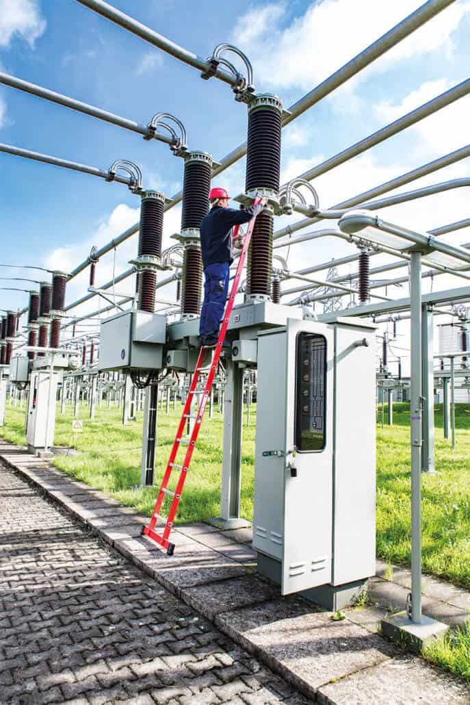 Günzburger Steigtechnik Kunststoff-Anlegeleiter mit Standard-Traverse
