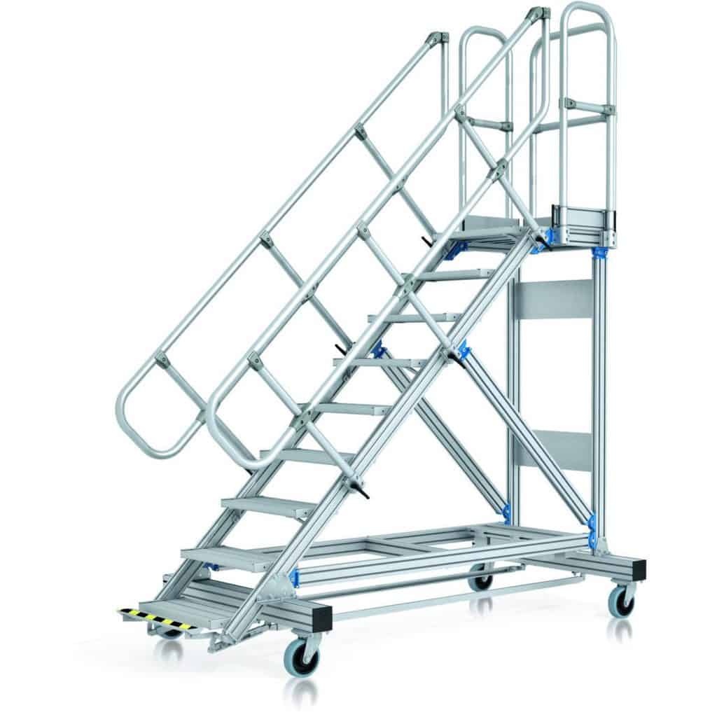 Zarges - Plattformtreppe Ergo Stop — Anzahl Stufen: 11, Neigung: 45 °
