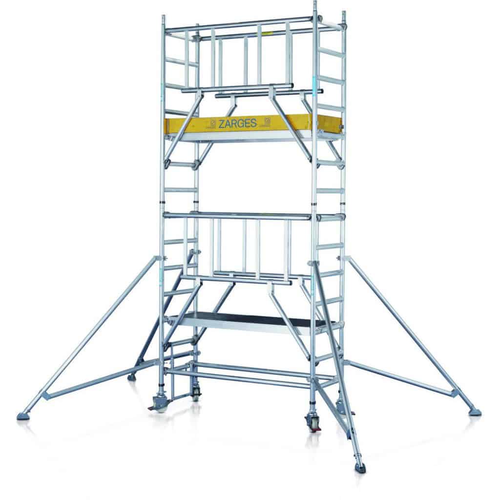 Zarges - Multitower S-PLUS 1T - Fahrgerüst mit Auslegern · Plattformgröße 0,6m × 1,8m — Arbeitshöhe: 3,4m…