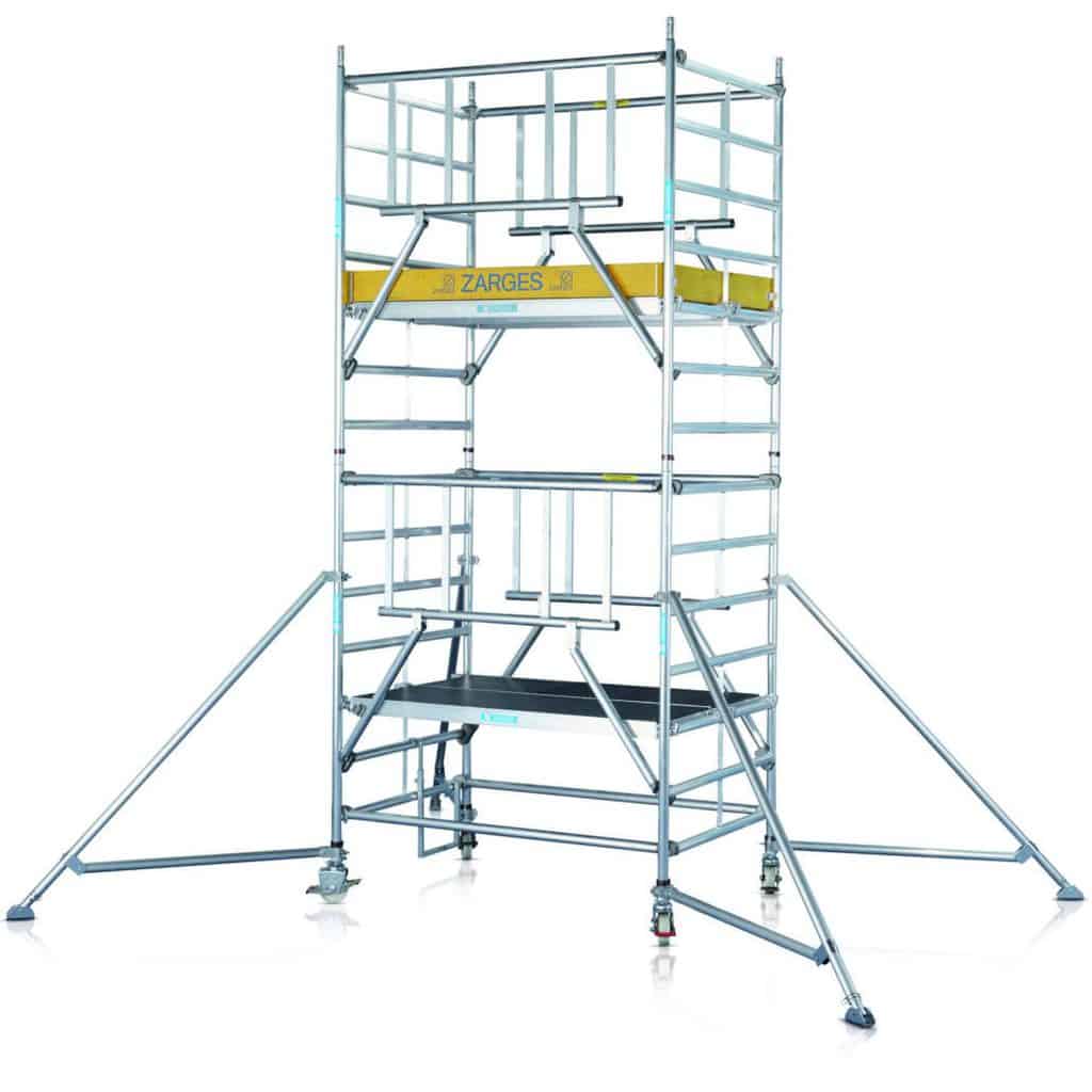 Multitower S-PLUS 2T - Fahrgerüst mit Auslegern · Plattformgröße 1,2m × 2,5m — Arbeitshöhe: 3,4m, Hersteller-Garantie: 10…