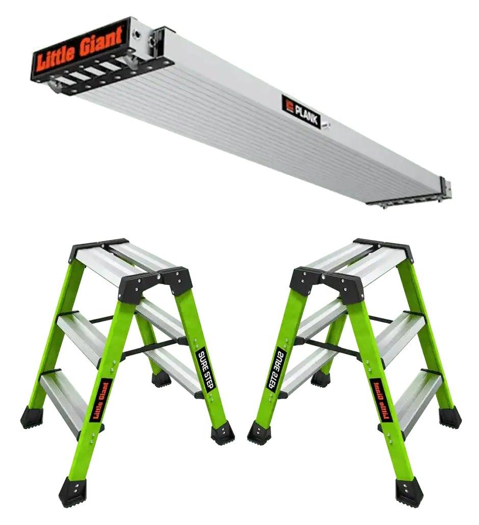 Little Giant - SureStep + Plank-Step - Stufenstehleiter Bundle