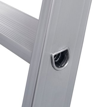 KRAUSE STABILO DoppelLeiter, fahrbar 2x3 Stu. – Hochfest verbördelte Stufen-/Holmverbindung