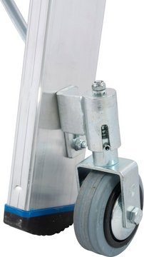 KRAUSE STABILO DoppelLeiter, fahrbar 2x3 Stu. – 4 versenkbare Federrollen