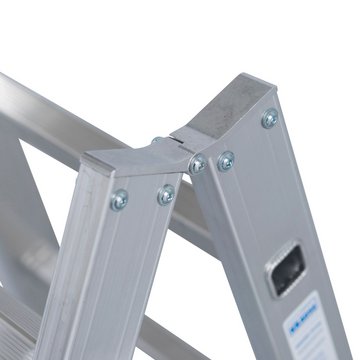 KRAUSE STABILO DoppelLeiter 2x6 Spr. – Hochfeste Aluminium-Gelenke