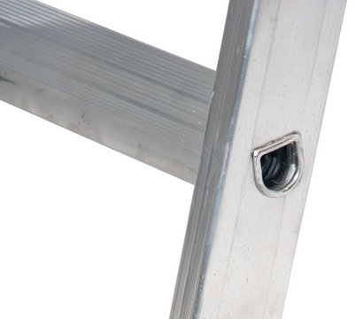 KRAUSE STABILO RegalLeiter T-Schiene 1x6 Stu. – Hochfest verbördelte Stufen-/Holmverbindung mit 80 mm tiefen profilierten Stufen für einen sicheren Aufstieg und bequemen Stand