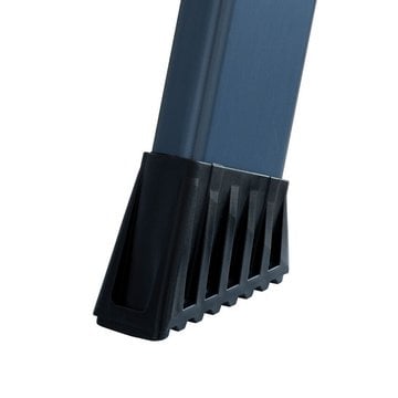 KRAUSE Securo StehLeiter 1x4 Stu. eloxiert – Große, rutschhemmende und bodenschonende Fußkappen