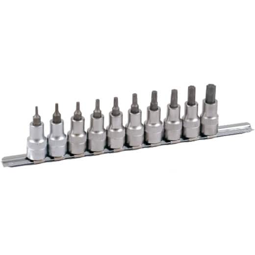 PROJAHN - 1/2" Bit Stecknuss Satz auf Schiene 10tlg TX, 60mm