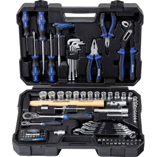 PROJAHN - 1/4" + 1/2" proficraft Werkzeugkoffer -teilig Zahn Knarren — Zahngruppierung der Knarre: 48 Zahn Knarren