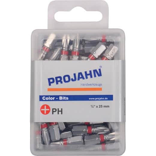 PROJAHN - 1/4" markierter Bit Phillips 10er Pack — PH-Größe: PH1