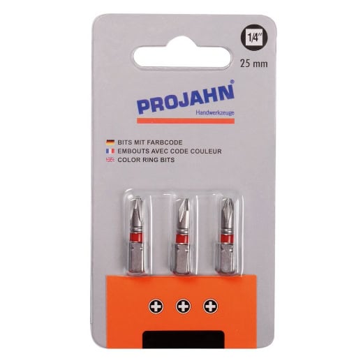 PROJAHN - 1/4" markierter Bit Phillips 3er Pack — PH-Größe: PH1