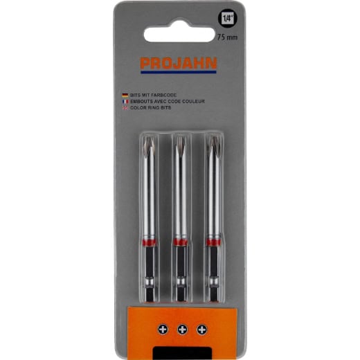 PROJAHN - 1/4" markierter Bit Phillips 3er Pack — PH-Größe: PH1