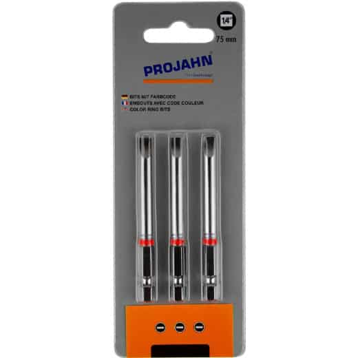 PROJAHN - 1/4" markierter Bit Schlitz 3er Pack — Schlitzgröße: 4,0 mm