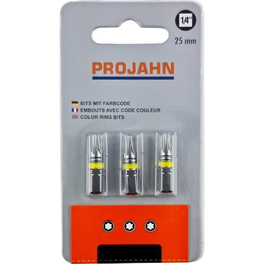 PROJAHN - 1/4" markierter Bit TX 3er Pack — Torx-Größe: T10 / TX10