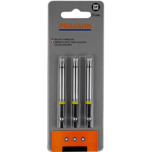 PROJAHN - 1/4" markierter Bit TX 3er Pack — Torx-Größe: T10 / TX10