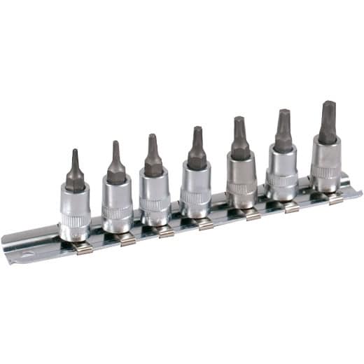 PROJAHN - 1/4" Stecknuss Satz auf Schiene 7tlg Bitnüsse TX