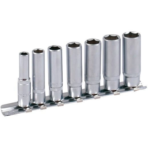 PROJAHN - 1/4" Stecknuss Satz auf Schiene 7tlg tiefe Nüsse