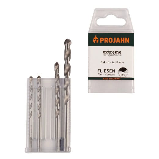 PROJAHN - Extreme Fliesenbohrerset 4-tlg., Durchmesser 4, 5, 6, 8 mm