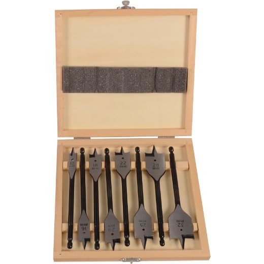 PROJAHN - Flachholzbohrer-Set 8 teilig Durchmesser 12-16-18-20-22-25-28-32 mm