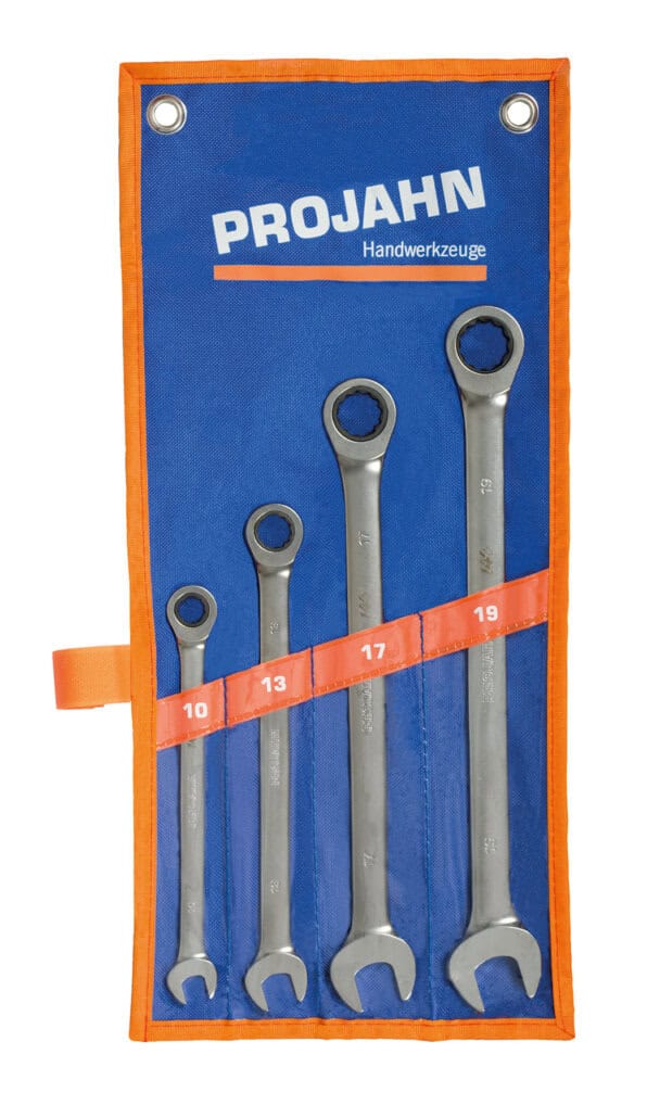 PROJAHN - GearTech Schlüssel Satz Rolltasche 4tlg 10 - 13 - 17 - 19 mm