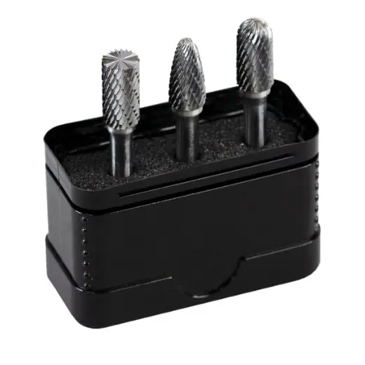 PROJAHN - HM Frässtifte-Set, 3tlg. in Kunststoffpack Kopfdurchmesser 9,6 mm — Form des Frässtifts: B, C, F
