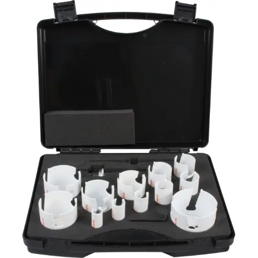 PROJAHN - Koffer mit HM TCT Multilochsägen je : 19-22-25-32-35-40-44-51-57-64-68-76 mm inkl. 2 Adaptern
